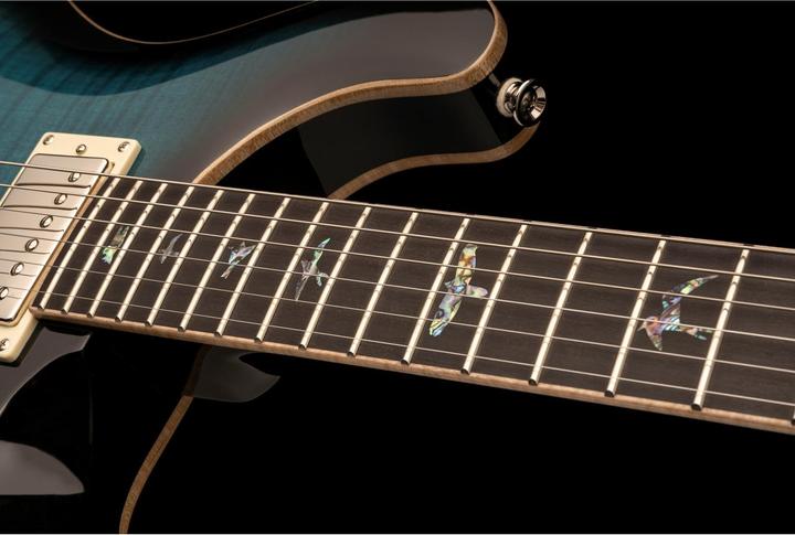 Image du produit PRS SE Hollowbody II Piezo Peacock Blue Burst (Guitare électrique, acajou, Ebony, Top en érable ondé avec facette en érable flammé, Dos en érable ondé avec facette en érable flammé)
