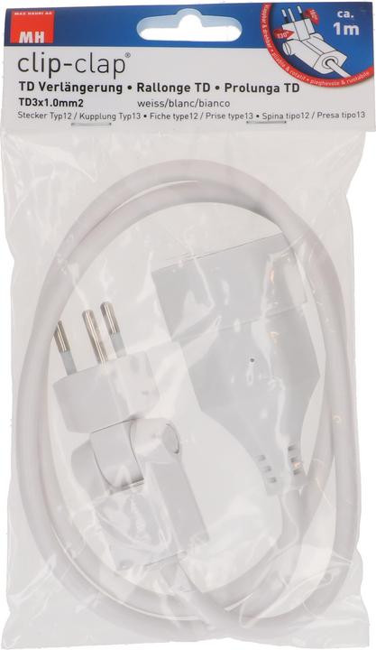 Actual product image Max Hauri clip-clap TD extension H05VV-F3G1.0 (1 m, Type 13)
