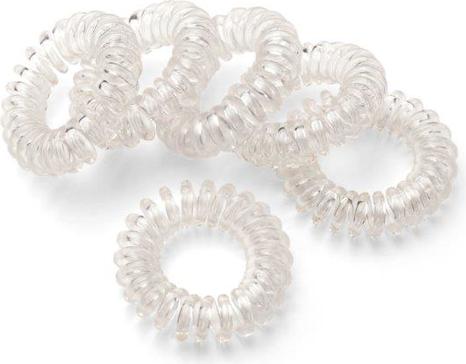 Trisa Spiral-Haargummis dünn 3cm transparent 6 Stk. (Haargummi)