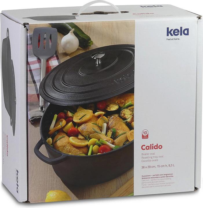 Produktbild Kela Bräter rund Calido schwarz (28 cm, Bräter + Schmortopf, Gusseisen)