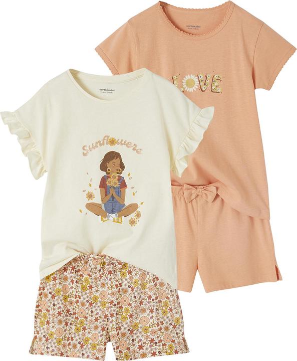 Produktbild Vertbaudet 2er-Pack kurze Mädchen Schlafanzüge aus Rippjersey Oeko-Tex (140)