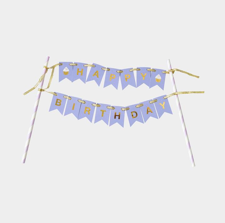 Produktbild I Am Creative Torten Topper Birthday, lavendel/gold, 1 Stück