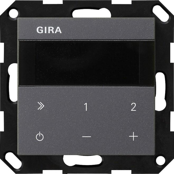 Actual product image Gira 232028 Flush-mounted radio IP System 55 Anthra (Web radio, Wi-Fi, Bluetooth)