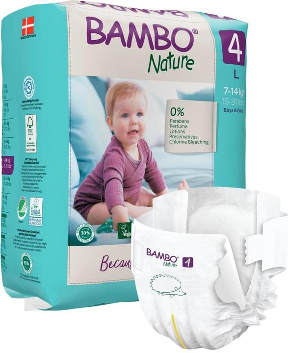 Actual product image Bambo Organic diapers (Size 4, Pack, 24 Piece)