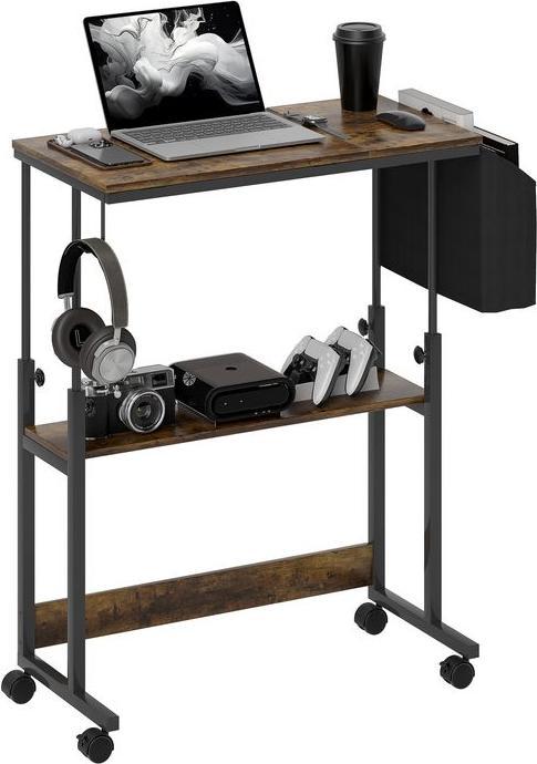 Swisshandel24 Höhenverstellbar Schreibtisch, 92 x 40 cm, Computertisch mit Rollen, Plattform