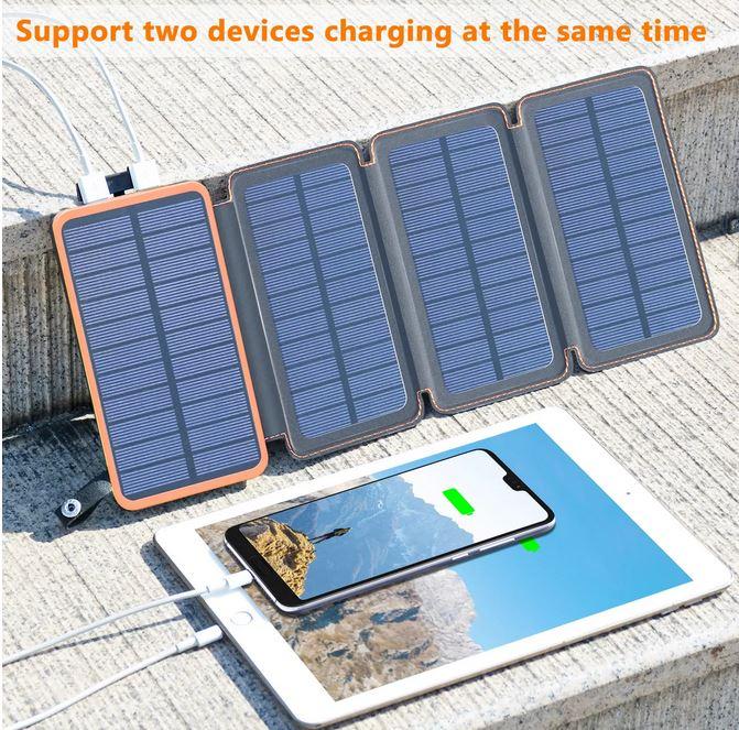 Image du produit PhoneLook Panneau solaire pliable batterie externe Power Bank 16000 mAh (16000 mAh, 12 W)