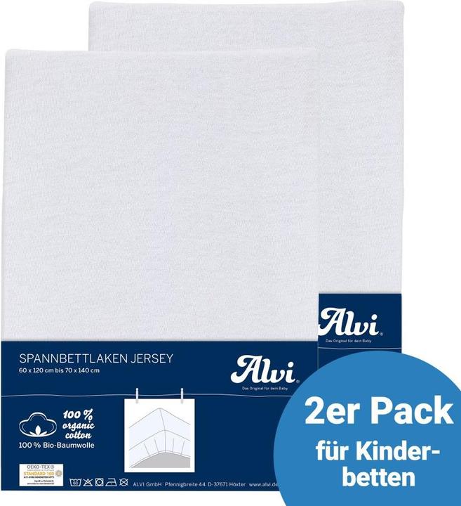 Alvi Spannbettlaken Spannbetttuch 2er Pack aus Bio-Baumwolle für (70 x 140 cm)