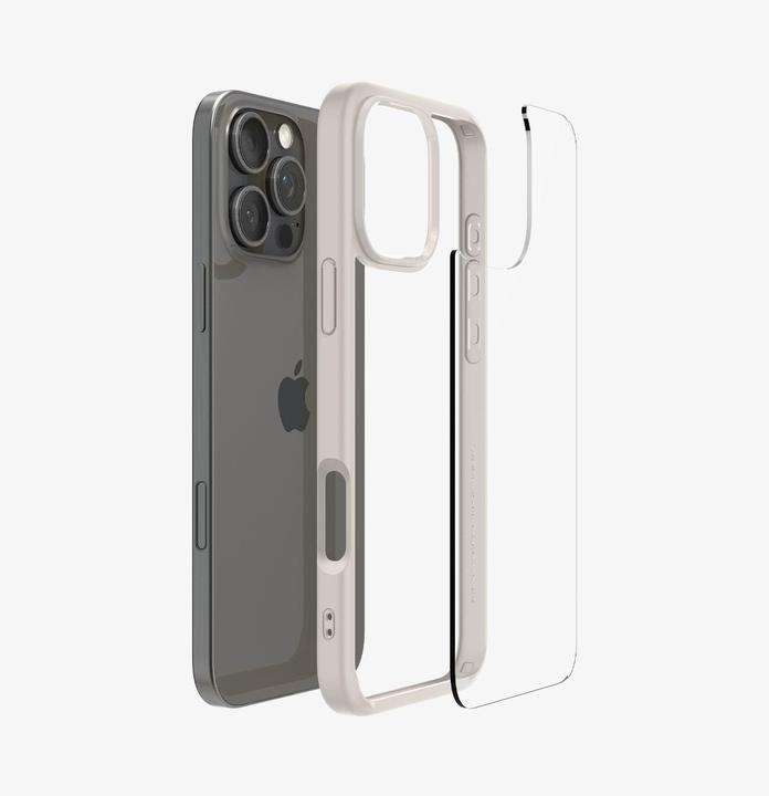 Actual product image Spigen Ultra Hybrid iPhone 16 Pro natural titanium/tytanowy ACS08127 (Apple iPhone 16 Pro)