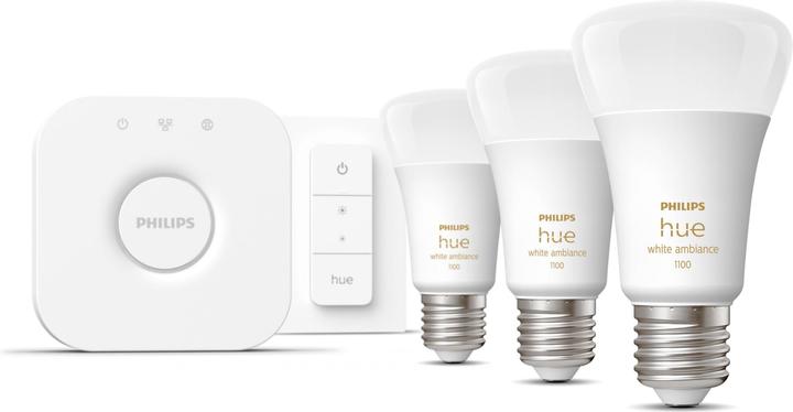 Actual product image Philips Hue White Ambiance Starter Set (E27, 11 W, 1100 lm, 3 x, F)