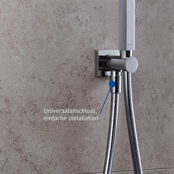 Immagine prodotto Duravit Raccordo a muro a gomito angolare, con supporto doccia cromo