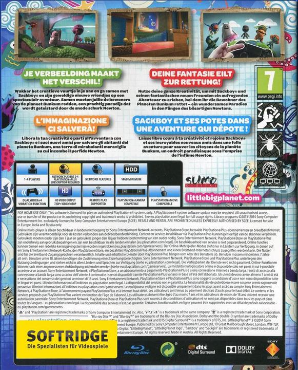 Produktbild Sony Little Big Planet 3 (PS4, Multilingual)