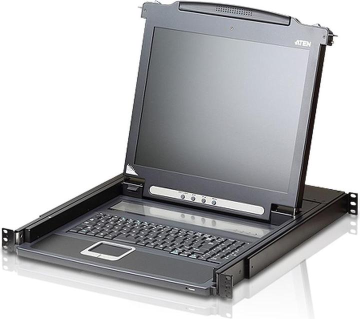 Produktbild Aten CL1000M CH Single Rail 17"-LCD-Konsole, 19" 1HE, CH-Layout (PS/2-USB, VGA)