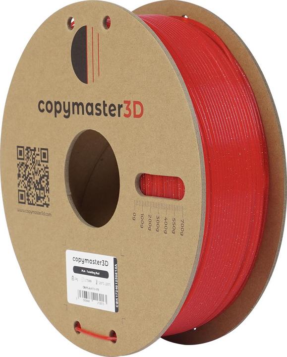 Immagine prodotto Copymaster3D PLA Filament for 3D Printer, 1.75 mm, Glitter Red (PLA, 1.75 mm, Rosso)