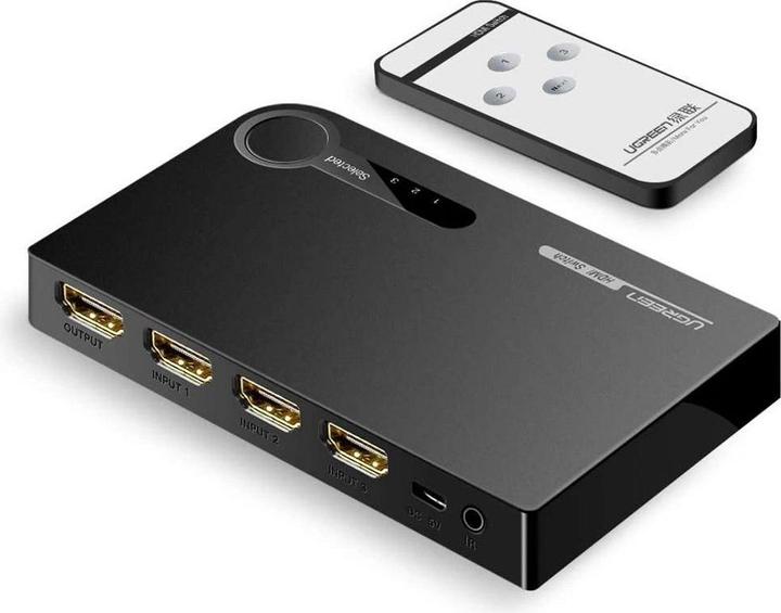 Image du produit Ugreen switch splitter splitter switch HDMI - 3x HDMI 3D 4K 7.5 Gbps 36 bit per channel noir (40234