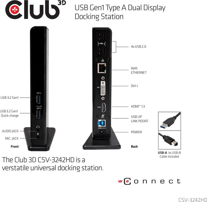 Actual product image Club 3D Csv-3242hd (USB-B, 11 Ports)