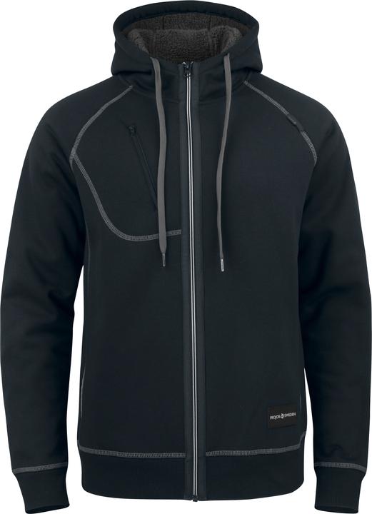 Projob Dickere Kapuzen Sweatshirt Jacke mit Kontrastnähten