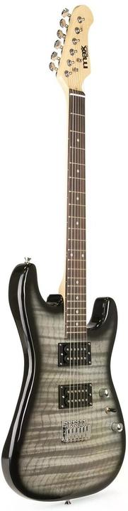 Produktbild Max E-Gitarre GigKit Quilted Style Schwarz (E-Gitarre, Holz)
