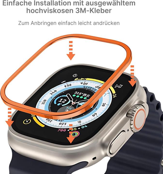 Immagine prodotto Hermex Apple Watch Ultra 2 49mm vetro protettivo dello schermo con cornice in acciaio inossidabile