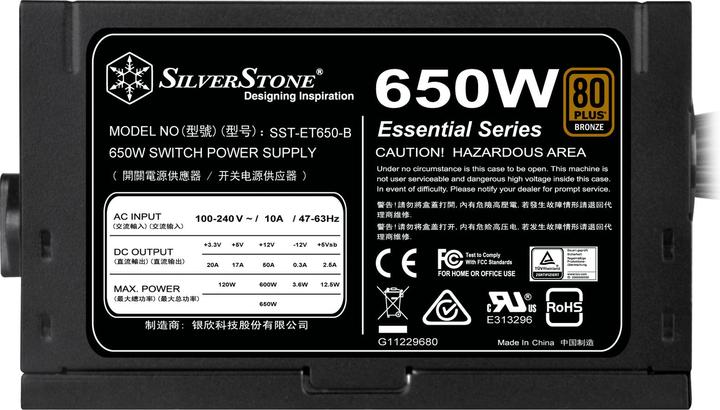 Actual product image Silverstone Power supply SST-ET650-B 650 W (650 W)