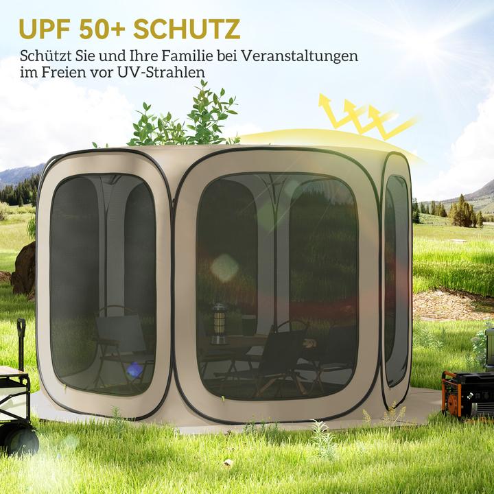Produktbild Outsunny Campingzelt Oxfordstoff, Stahldraht Khaki (Wurfzelt, 6 Personen)