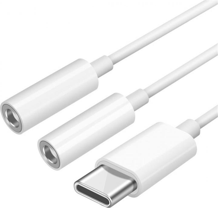 Produktbild PowerGuard USB-C auf 2x 3.5mm Kopfhörer Buchse AUX Kabel (3.5mm Klinke, 3.5mm Klinke)