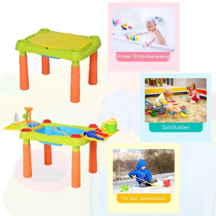 Produktbild Homcom Kinder Sandkastentisch mit 16-tlg. Zubehör