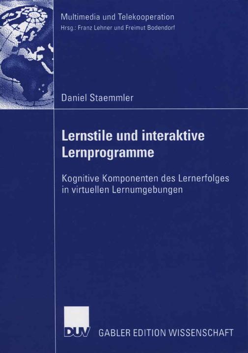Produktbild Lernstile und interaktive Lernprogramme (Deutsch, Daniel Staemmler, 2006)