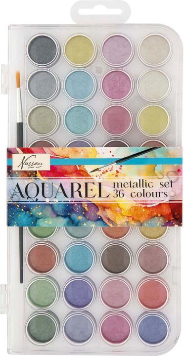 Actual product image Grafix Metallic watercolour palette, 36 colours (Metallic watercolour palette)