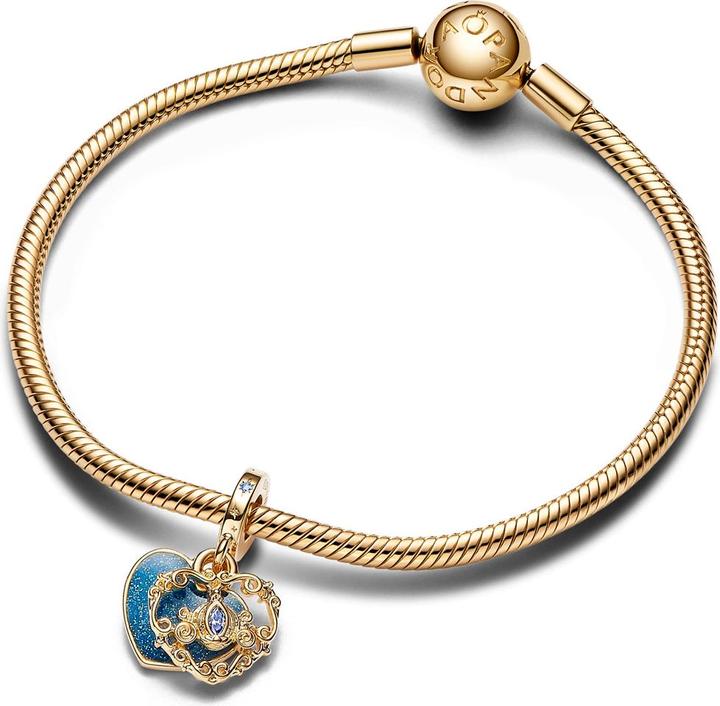 Image du produit Pandora Disney Cinderella Carrosse & Coeur Double (Plaqué or, Émail)