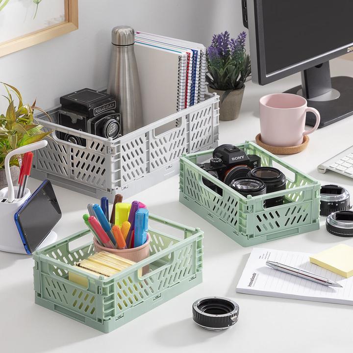 Productafbeelding InnovaGoods 3x stapelbare en opvouwbare opbergdozen (20 x 15 x 9 cm, 30 x 20 x 12 cm)