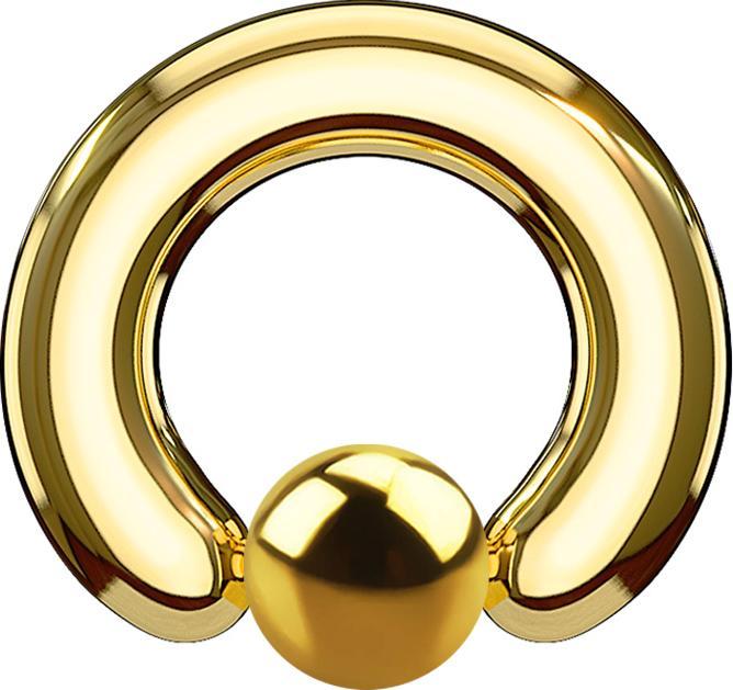 Star Piercing Ball Closure Ring vergoldet (Chirurgenstahl 316L, ohne Messing)
