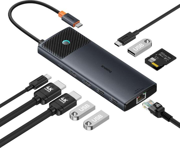 Actual product image Baseus USB-C Hub (USB-C, 9 Ports)