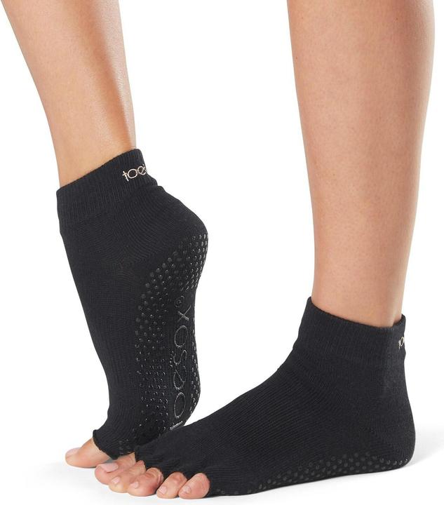 Image du produit Toesox Chaussettes ouvertes pour orteils Half Toe Grip Ankle S, Noir (S)
