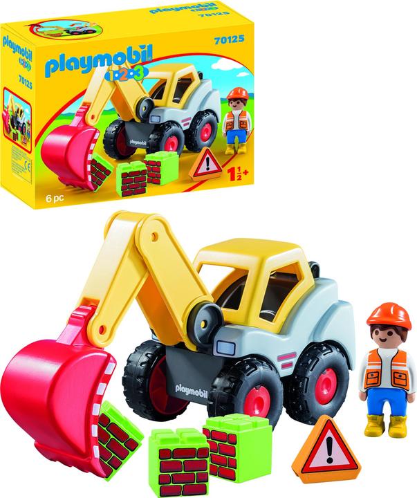 Produktbild Playmobil Schaufelbagger (70125, Playmobil 1.2.3)
