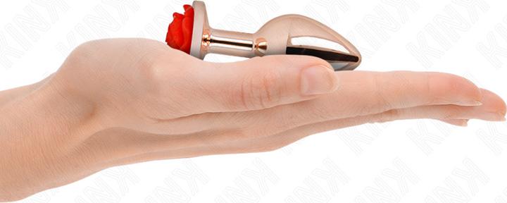 Produktbild Kink - Rosa Goldener Analstecker Mit Roter Rose S