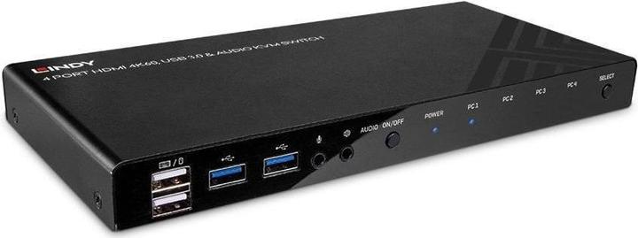 Actual product image Lindy 4 port HDMI 4K60, USB 3.0 &