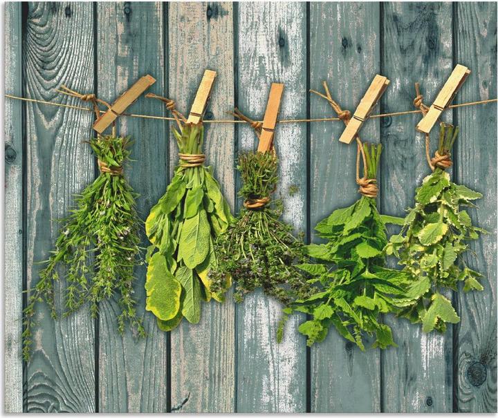 Actual product image Artland Aluminium kitchen splashback herbs with wood look