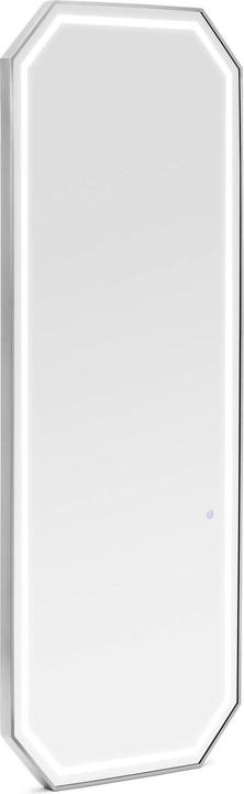Physa Friseurspiegel mit LED-Beleuchtung 180 x 70 cm extra flach achteckig silberner Rahmen (180 x 70 cm)