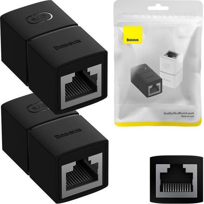 Produktbild Baseus AirJoy Series Ethernet cable connector RJ-45 2 pcs - black (RJ45)