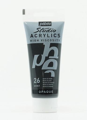 Produktbild Pebeo Studio Acrylics Feine Acrylfarben (Marsschwarz, 100 ml)