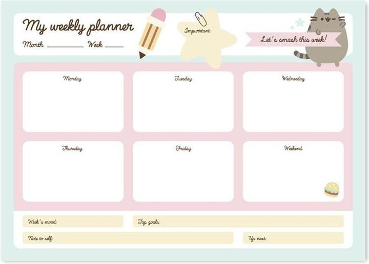 Immagine prodotto Pusheen Agenda settimanale Foodie Collection 54 pagine A4 (A4)