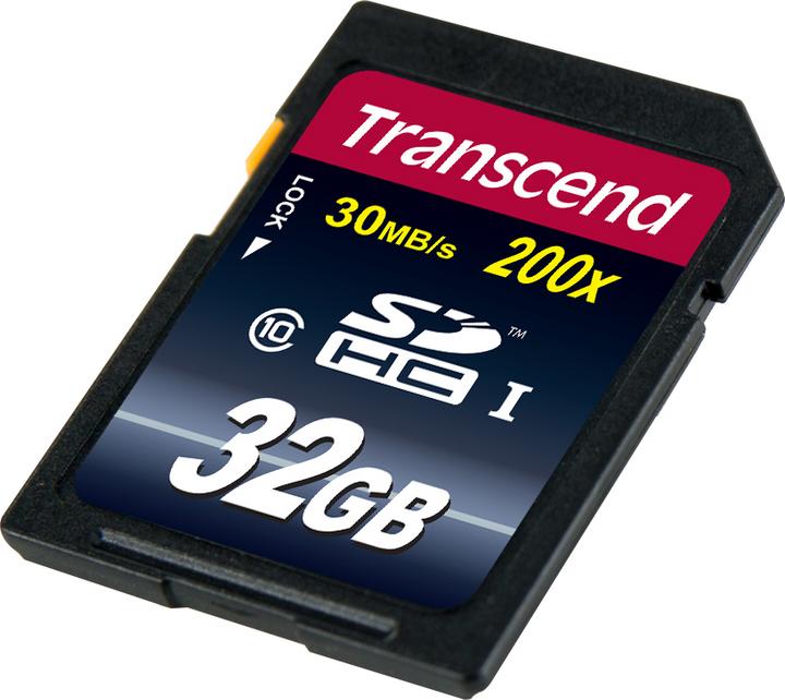 Actual product image Transcend SDHC 200x (32 GB, SDHC, U1, UHS-I)