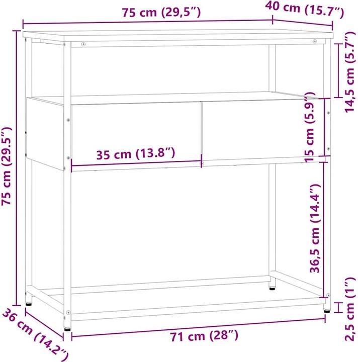 Image du produit VidaXL Gina (75 x 40 x 40 x 75 cm)