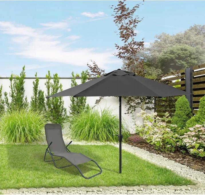 Image du produit Extralink Schwarzwald Gartenschirm Klappbar 3m Gross Graphit L-0720-3m