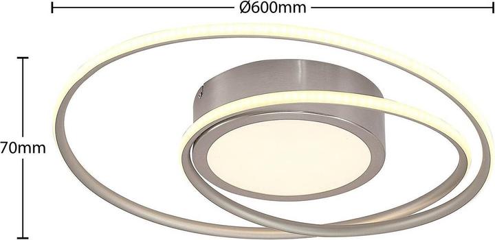 Produktbild Lindby Bovia LED-Deckenlampe, CCT, dimmbar, nickel (3900 lm)
