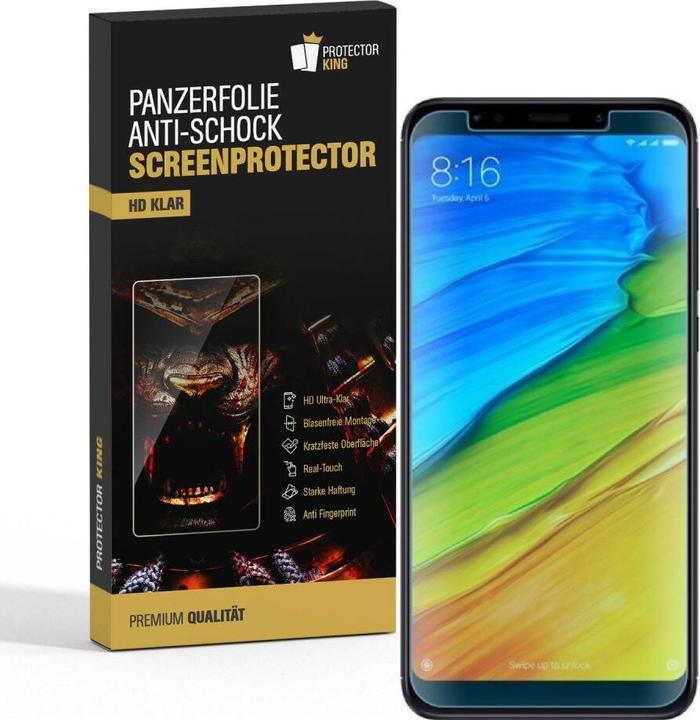 Actual product image Protectorking 2x Panzerfolie Anti-Shock HD Klar (2 Piece, Xiaomi Redmi 5)