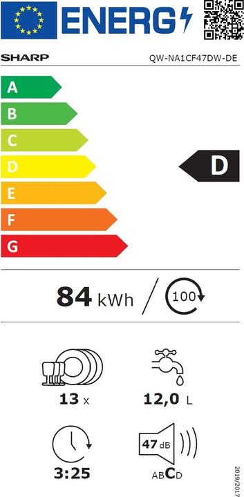 Etichetta energetica Sharp QW-NA1CF47DW-IT
