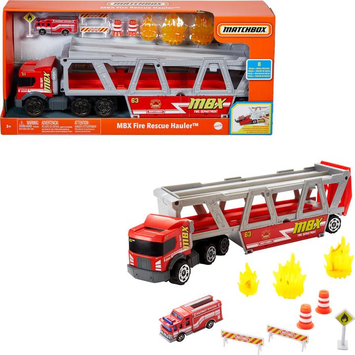 Actual product image Matchbox FIRE RESCUE HAULER Playset