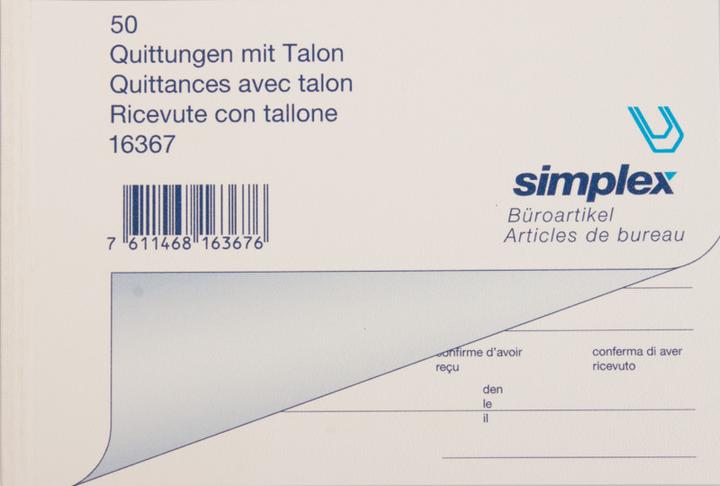 Actual product image Simplex Receipts - without copy (50 x)