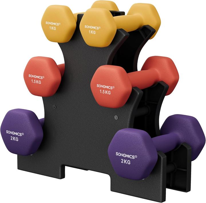 Produktbild Songmics Hantel-Set mit Neopren-Beschichtung (3 Paar, 9kg)